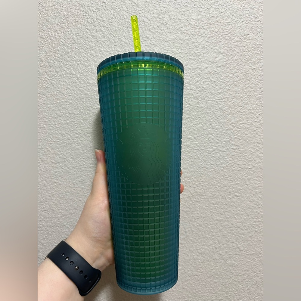 Starbucks 24oz Mountain Dew Grid Green Tumbler NWT